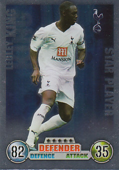 Ledley King Tottenham Hotspur 2007/08 Topps Match Attax Star player #355